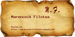 Marencsik Filotea névjegykártya